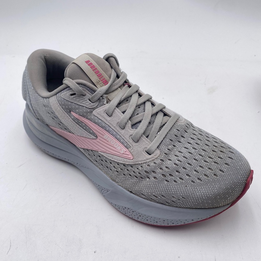 Brooks Adrenaline GTS 24 Running Shoes Women 6.5 Wide D Grey Pink Stability Mesh
